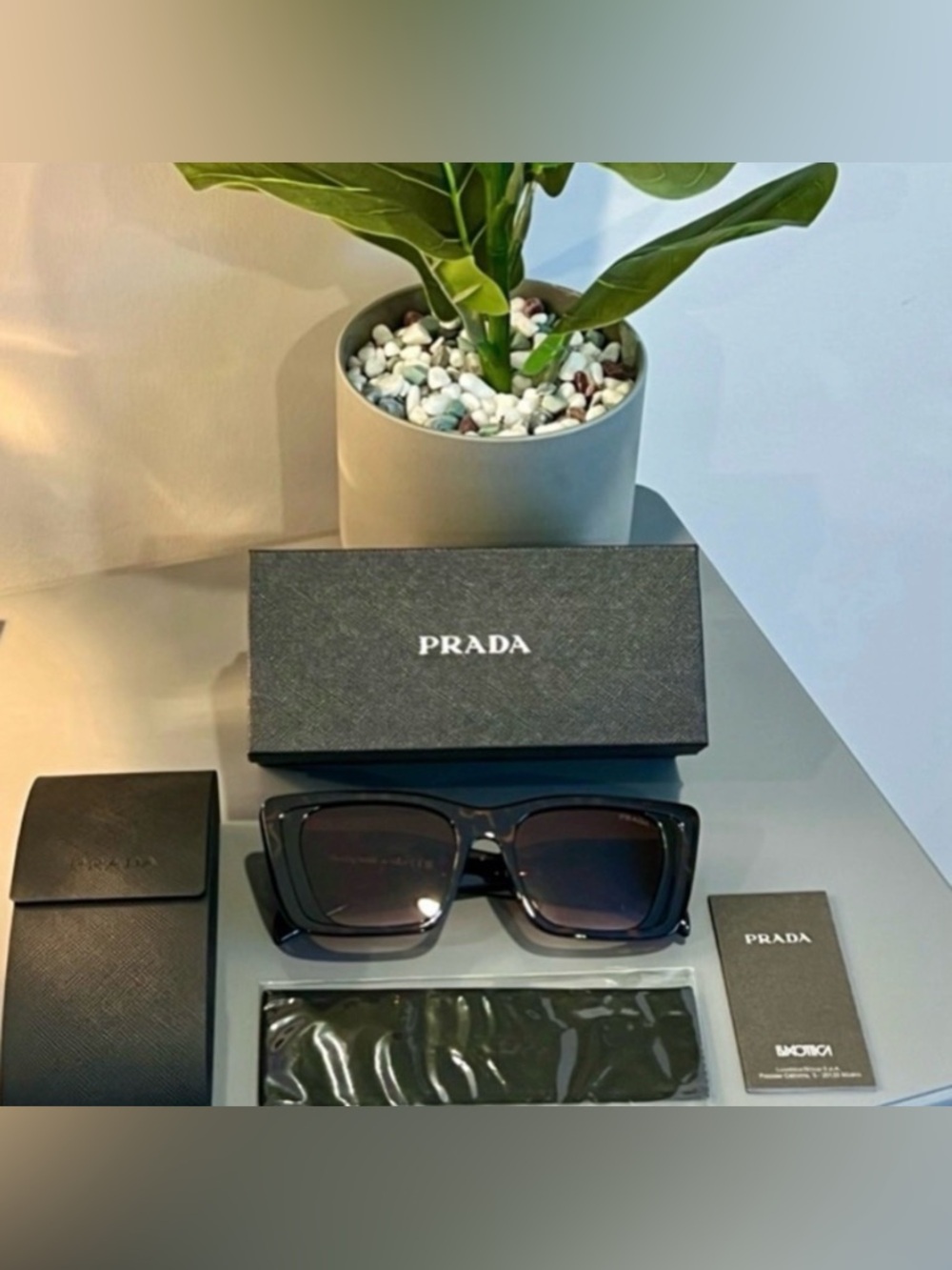 PRADA Sunglasses Honey Havana Tortoise Large Geometric Symbole Acetate PR 08YS - Picture 10 of 12